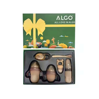 Coffret biberon silicone 8 pièces - Cadeau naissance sans BPA