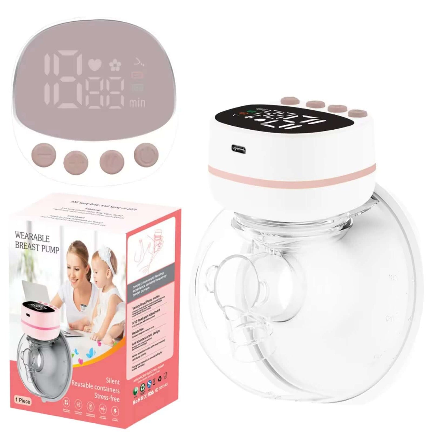 Ensemble de Tire lait électrique portable 2 pièces