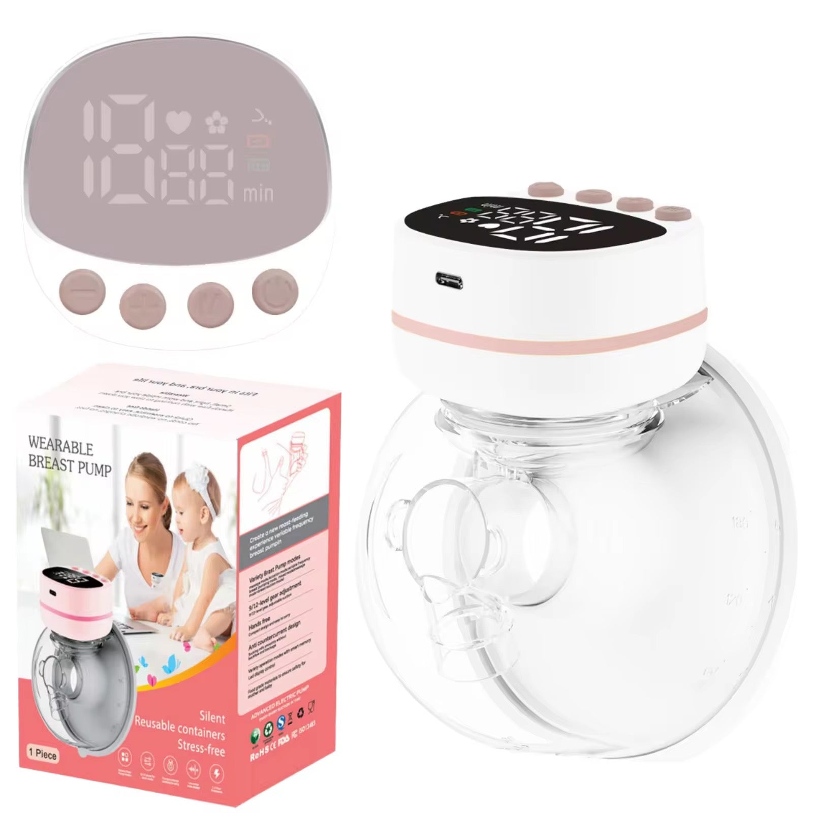 Ensemble de Tire lait électrique portable 2 pièces