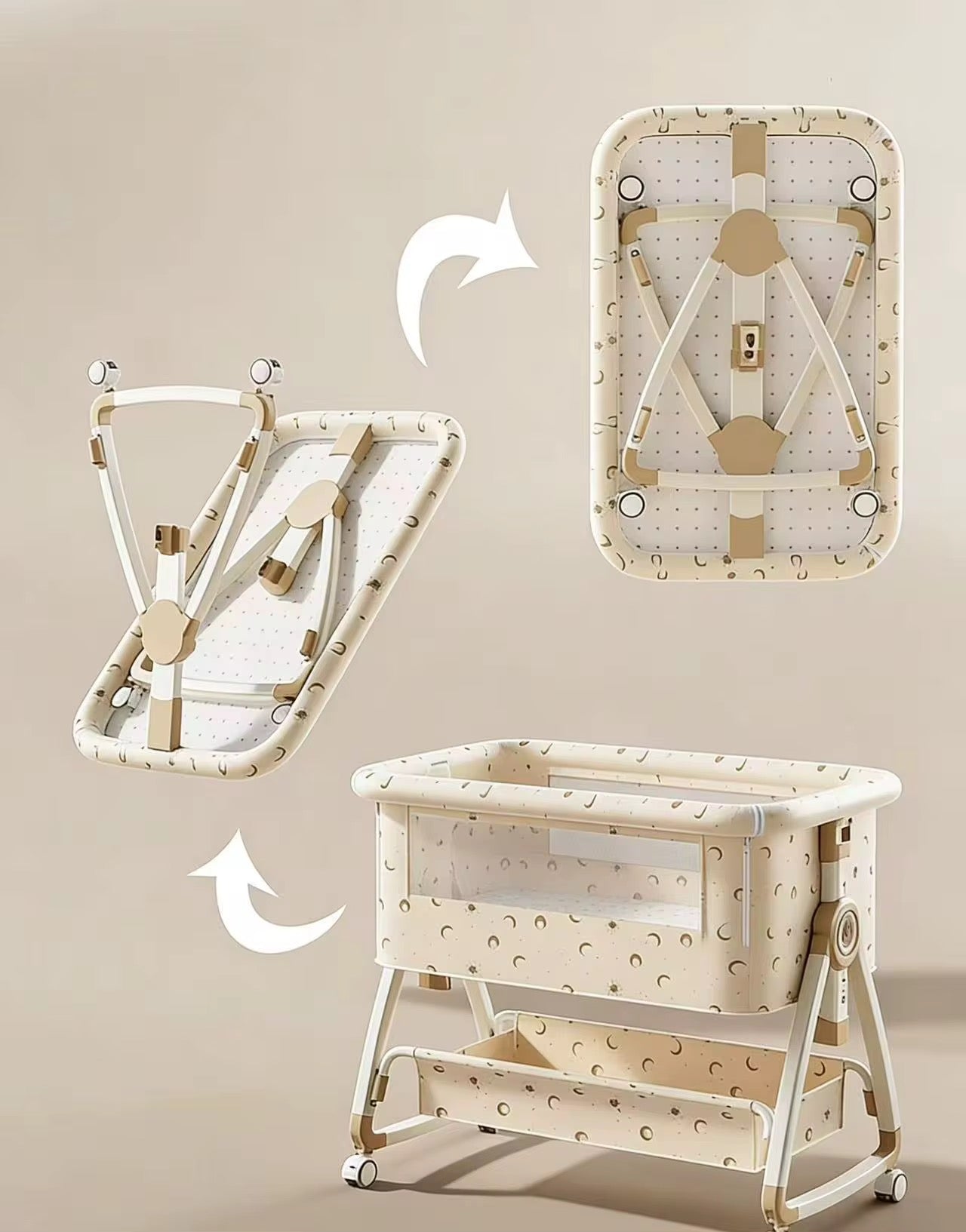 Lit pliant portable à hauteur réglable